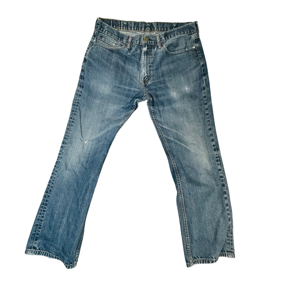 Levi's Jeans MENS 34x30 Blue Straight Leg Distressed Frayed Hem Denim Pants